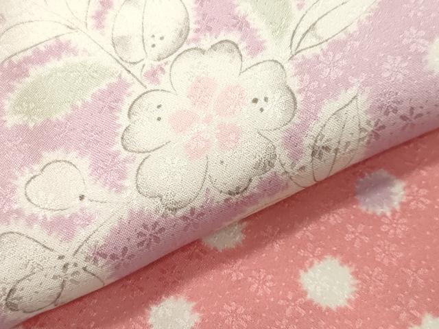 平和屋着物●長襦袢　無双仕立て　草花文　半衿刺繍　正絹　逸品　CABD9256gh