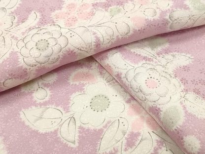 平和屋着物●長襦袢　無双仕立て　草花文　半衿刺繍　正絹　逸品　CABD9256gh