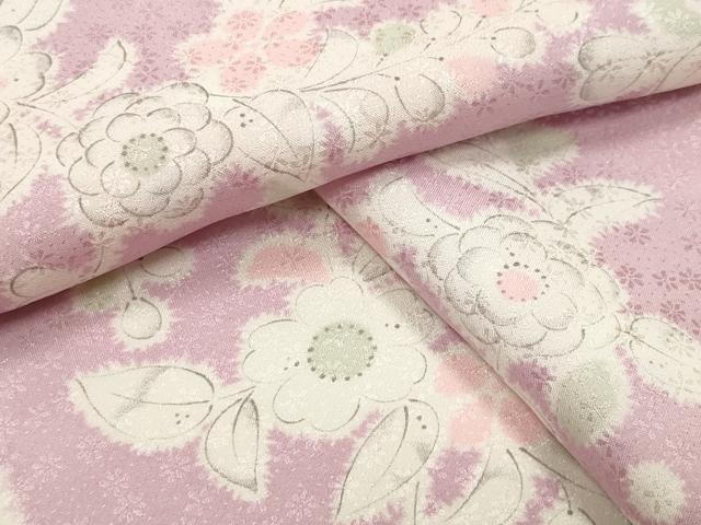 平和屋着物●長襦袢　無双仕立て　草花文　半衿刺繍　正絹　逸品　CABD9256gh