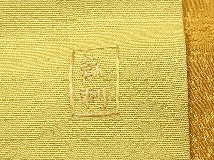 平和屋着物●中国三大刺繍　蘇州刺繍　長襦袢　無双仕立て　縞地紋　櫨染色　半衿刺繍　正絹　逸品　CABD9257gh