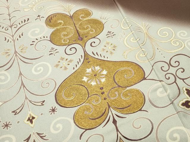 平和屋着物●訪問着　刺繍　吉祥花文　暈し染め　金彩　三越扱い　正絹　逸品　CABD9260gh
