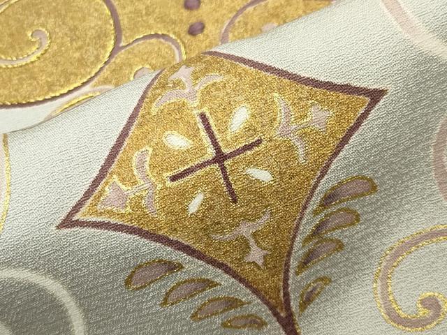 平和屋着物●訪問着　刺繍　吉祥花文　暈し染め　金彩　三越扱い　正絹　逸品　CABD9260gh