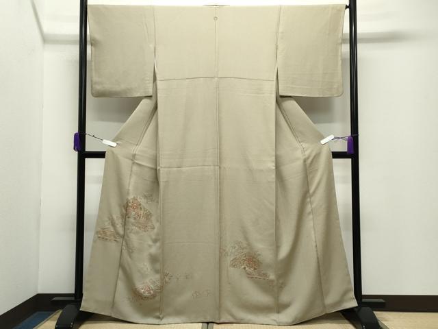 平和屋着物●中国三大刺繍　蘇州刺繍　スワトウ刺繍　汕頭刺繍　総刺繍　色留袖　花唐草文　正絹　逸品　CABD9264gh