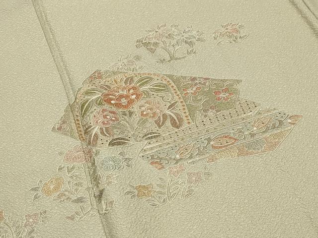 平和屋着物●中国三大刺繍　蘇州刺繍　スワトウ刺繍　汕頭刺繍　総刺繍　色留袖　花唐草文　正絹　逸品　CABD9264gh