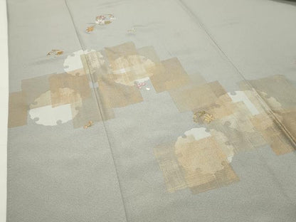 平和屋着物●訪問着　竹屋町刺繍　雪輪花文　金彩　正絹　逸品　CABD9266gh