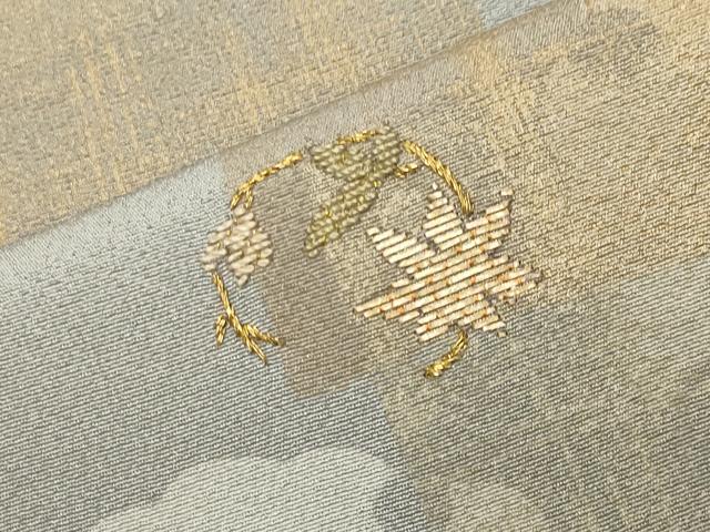 平和屋着物●訪問着　竹屋町刺繍　雪輪花文　金彩　正絹　逸品　CABD9266gh