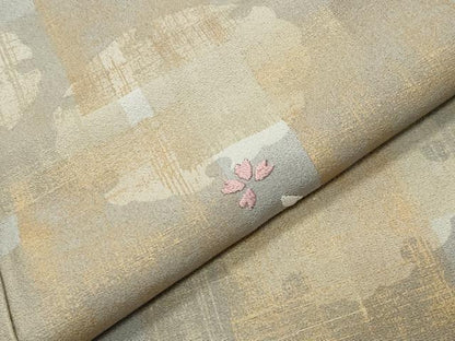平和屋着物●訪問着　竹屋町刺繍　雪輪花文　金彩　正絹　逸品　CABD9266gh