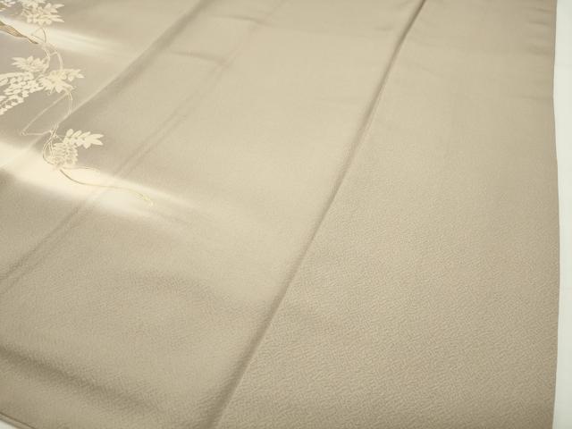 平和屋着物●訪問着　駒刺繍　扇面藤花文　暈し染め　金彩　正絹　逸品　CABD9267gh