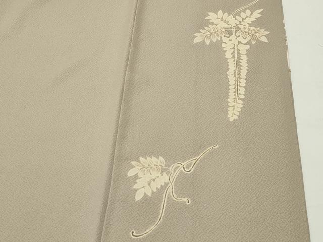 平和屋着物●訪問着　駒刺繍　扇面藤花文　暈し染め　金彩　正絹　逸品　CABD9267gh