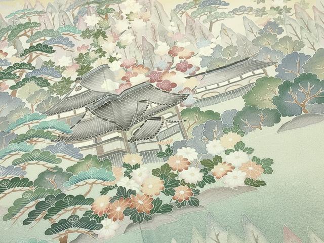 平和屋着物●豪華色留袖　作家物　風景松竹梅文　暈し染め　正絹　逸品　CABD9268gh