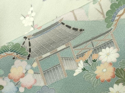 平和屋着物●豪華色留袖　作家物　風景松竹梅文　暈し染め　正絹　逸品　CABD9268gh
