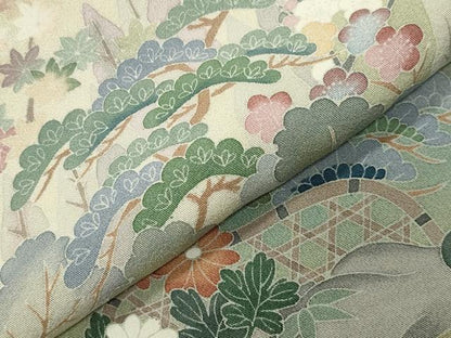 平和屋着物●豪華色留袖　作家物　風景松竹梅文　暈し染め　正絹　逸品　CABD9268gh