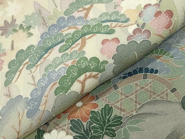 平和屋着物●豪華色留袖　作家物　風景松竹梅文　暈し染め　正絹　逸品　CABD9268gh