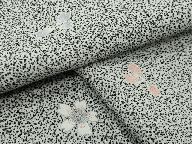 平和屋着物●小紋　舞桜文　さんび謹製　洗える着物　CABD9270gh