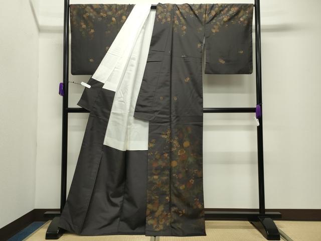 平和屋着物●訪問着　本場染大島紬　枝花文　金彩　正絹　逸品　CABD9271gh
