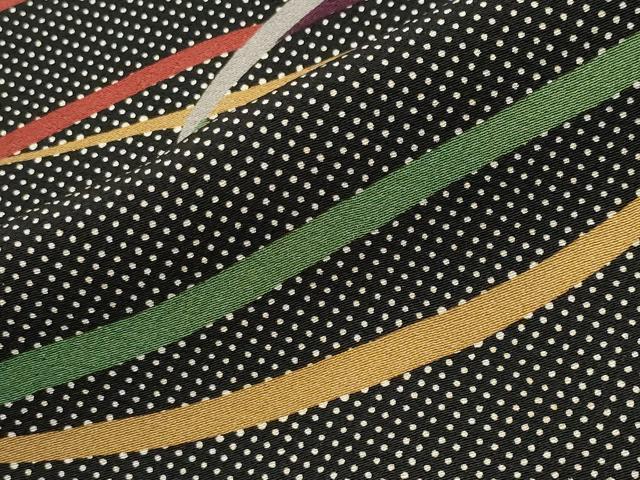 平和屋着物●訪問着　作家物　鬘帯　黒地　正絹　逸品　CABD9274gh