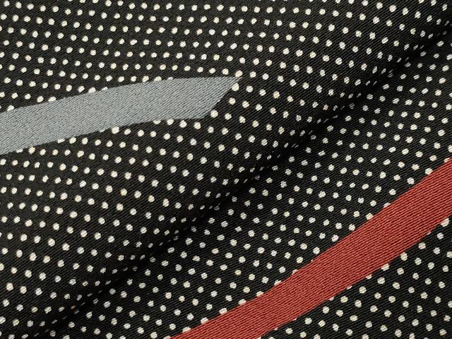 平和屋着物●訪問着　作家物　鬘帯　黒地　正絹　逸品　CABD9274gh