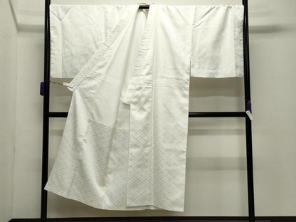 平和屋着物●男性　色紋付　羽織・長襦袢セット　菱花菱地紋　キングサイズ　洗える着物　CABD9276gh