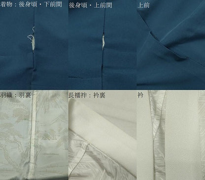 平和屋着物●男性　色紋付　羽織・長襦袢セット　褐返色　洗える着物　CABD9277gh