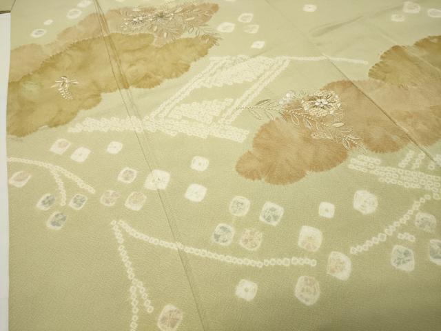 平和屋着物●中国三大刺繍　スワトウ刺繍　訪問着　駒刺繍　辻が花　絞り　金糸　正絹　逸品　未使用　CABD9282gh