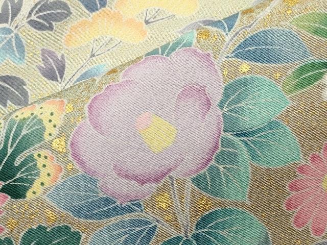 平和屋着物●訪問着　草花文　暈し染め　金彩　正絹　逸品　未使用　CABD9284gh