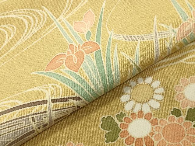 平和屋着物●訪問着　駒刺繍　風景松竹梅文　金彩　正絹　逸品　CABD9285gh