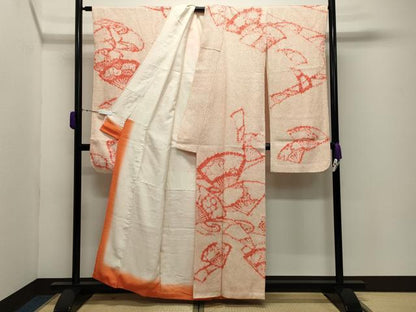 平和屋着物●豪華振袖　総絞り　流水扇面花文　正絹　逸品　CABD9286gh
