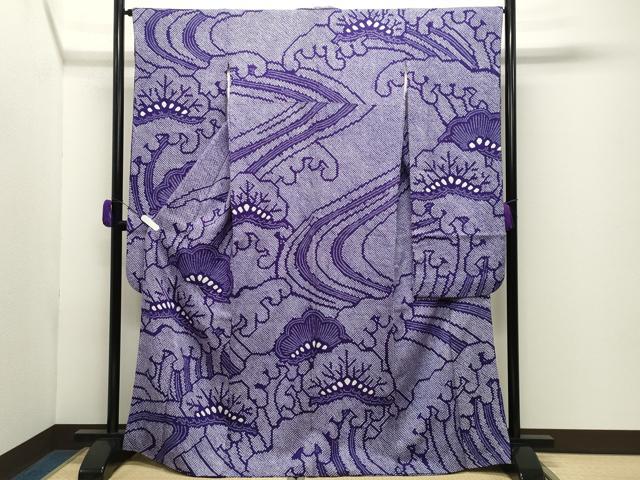 平和屋着物●豪華振袖　総絞り　立波松文　正絹　逸品　CABD9287gh