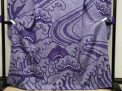 平和屋着物●豪華振袖　総絞り　立波松文　正絹　逸品　CABD9287gh