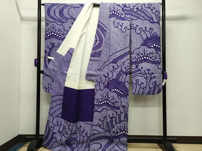 平和屋着物●豪華振袖　総絞り　立波松文　正絹　逸品　CABD9287gh