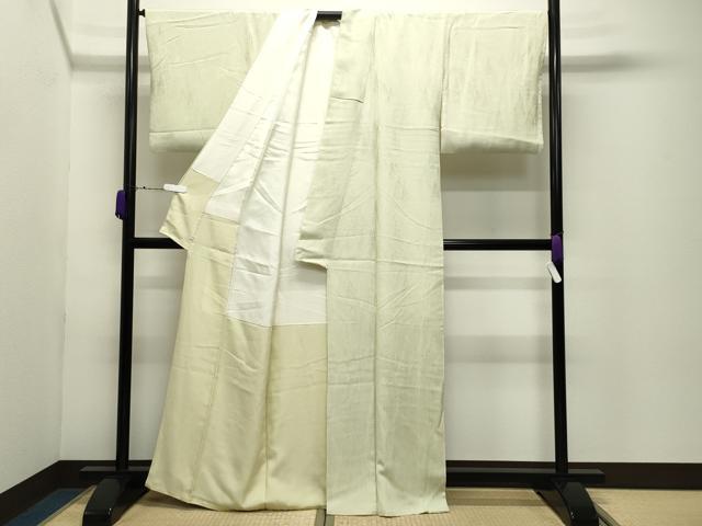 平和屋着物●皇室献上作家　北出与三郎　無地絵羽訪問着　草木地紋　若芽色　正絹　逸品　未使用　CABD9288gh