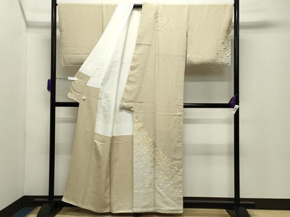 平和屋着物●訪問着　総刺繍　吉祥文　暈し染め　金糸　正絹　逸品　未使用　CABD9290gh