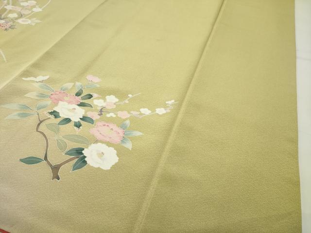 平和屋着物○訪問着 友禅 枝花文 暈し染め 正絹 逸品 CABD9297gh