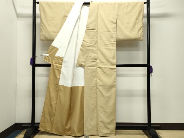 平和屋着物●上質な色無地　蒸栗色　正絹　逸品　CABD9298gh