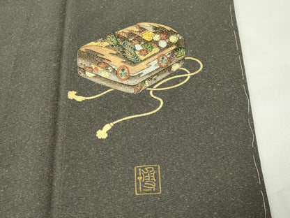 平和屋着物●漆工芸作家　金森一博　小紋　たたき染め　正絹　逸品　未使用　CABD9299gh