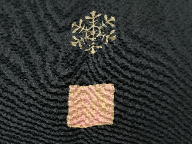 平和屋着物●訪問着　作家物　舞桜文　黒地　金彩　正絹　逸品　CABD9300gh