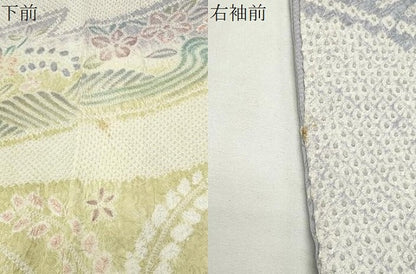 平和屋着物●訪問着　総絞り　流水花文　暈し染め　正絹　逸品　CABD9302gh