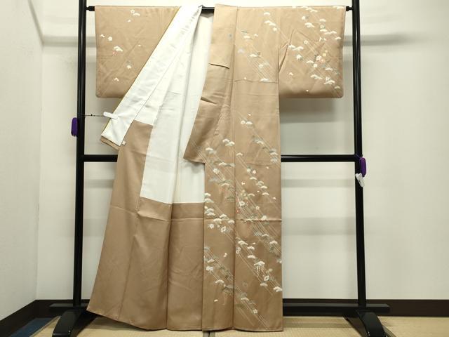 平和屋着物●中国三大刺繍　相良刺繍　訪問着　椿松藤花文　金彩　鈴乃屋扱い　正絹　逸品　CABD9316gh