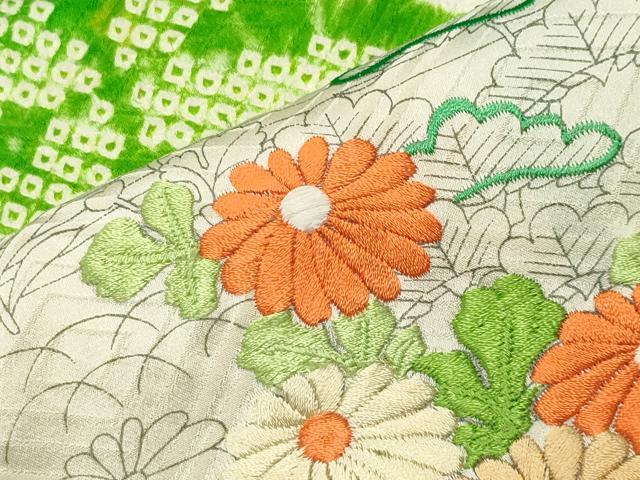 平和屋着物●豪華振袖　絞り　刺繍　風景松竹梅花文　金彩　高島屋扱い　正絹　逸品　CABD9318gh