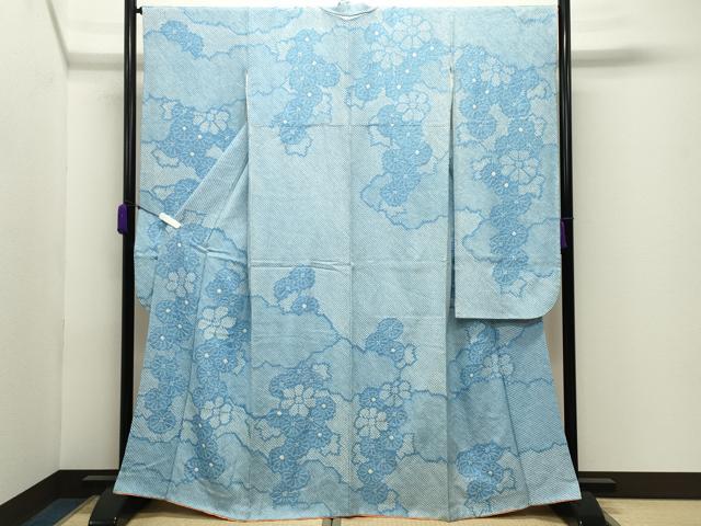 平和屋着物●豪華振袖　総絞り　雲重ね花文　正絹　逸品　CABD9319gh