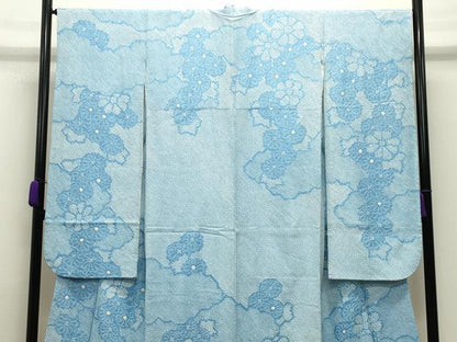 平和屋着物●豪華振袖　総絞り　雲重ね花文　正絹　逸品　CABD9319gh