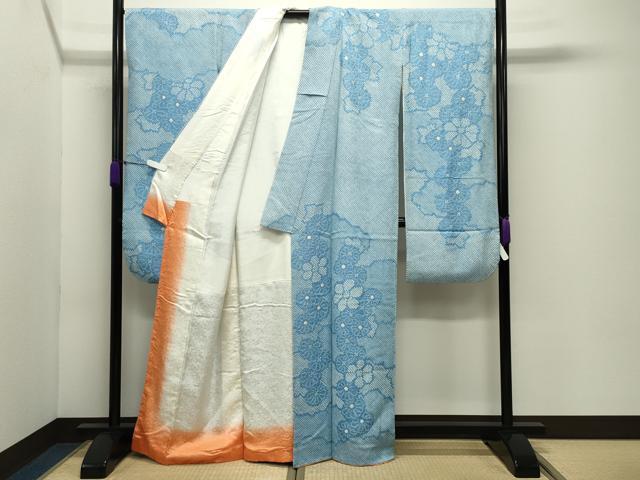 平和屋着物●豪華振袖　総絞り　雲重ね花文　正絹　逸品　CABD9319gh