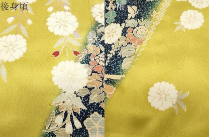 平和屋着物●世界的ファッションデザイナー山本寛斎kansaiブランド　振袖　駒刺繍　鳳凰舞桜文　暈し染め　金彩　正絹　逸品　CABD9320gh
