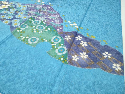 平和屋着物●豪華振袖　駒刺繍　雪輪舞桜文　暈し染め　金彩　金通し地　京都きもの友禅扱い　正絹　逸品　CABD9321gh
