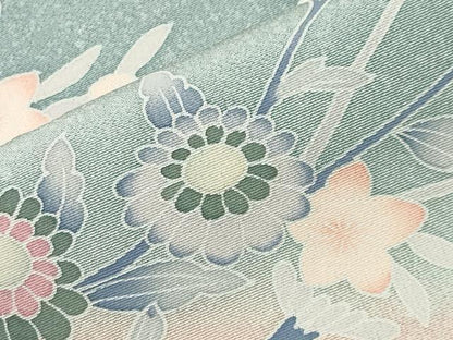 平和屋着物●訪問着　友禅　作家物　枝花文　暈し染め　正絹　逸品　CABD9324gh