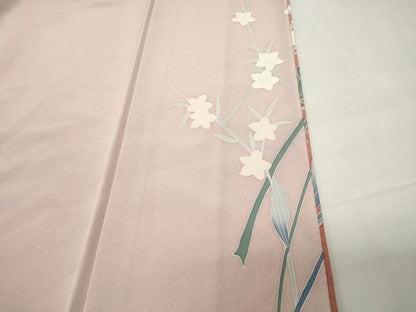 平和屋着物●訪問着　友禅　作家物　枝花文　暈し染め　正絹　逸品　CABD9324gh