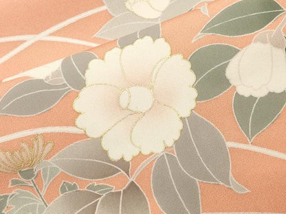 平和屋着物●訪問着　駒刺繍　雲重ね花文　暈し染め　金彩　正絹　逸品　CABD9325gh
