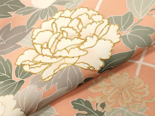 平和屋着物●訪問着　駒刺繍　雲重ね花文　暈し染め　金彩　正絹　逸品　CABD9325gh