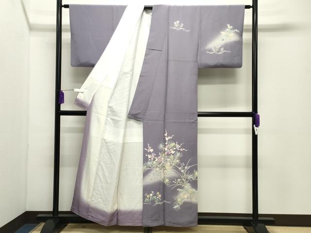 平和屋着物●訪問着　友禅　御所解松竹梅文　暈し染め　正絹　逸品　CABD9326gh