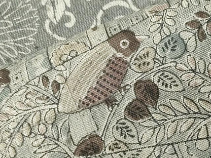 平和屋着物●上質な小紋　紬地　休み鳥花唐草文　正絹　逸品　CABD9332gh
